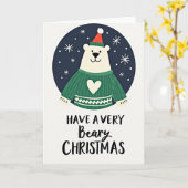 Beary Christmas Polar Bear Card Karte (Gelbe Blume)
