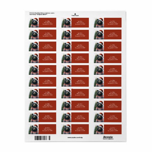 Beary Christmas Return Address Black Bear  (Vorne)