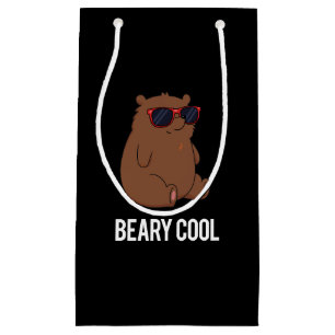 Beary Cool Funny Brown Bär Puff Dark BG Kleine Geschenktüte