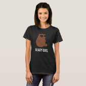 Beary Cool Funny Brown Bär Puff Dark BG T-Shirt (Vorne ganz)