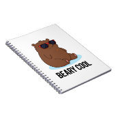 Beary Cool Funny Brown Bären Puff Notizblock (Rechte Seite)