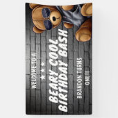 Beary Cool Hip Hop Teddy Bär Erste Geburtstagspart Banner (Vertikal)