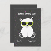 Beary Cool Polar Bear Sonnenbrille Kids Valentine (Vorne/Hinten)