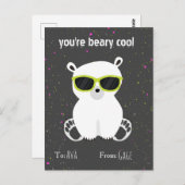 Beary Cool Polar Bear Sonnenbrille Kids Valentine Postkarte (Vorne/Hinten)