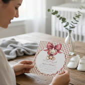 Beary Cute Teddy Bear Bow Baby Shower Einladung