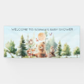 Beary Cute Woodland Baby Shower Banner (Horizontal)