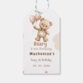 Beary First Balloon Boy 1. Geburtstag Teddybär Geschenkanhänger (Vorderseite)