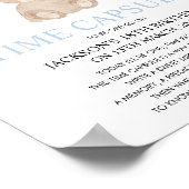 Beary First Birthday Blue Bar Time Kapsel Poster (Ecke)