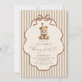 Beary First Birthday Einladung (Vorderseite)