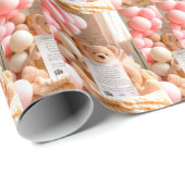 Beary First Birthday Fall Bear Girl 1st Birthday W Geschenkpapier (Rolleneckpunkt)