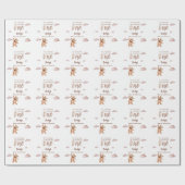 Beary First Birthday Geschenkpapier (Flach)