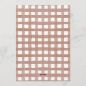 Beary First Birthday Gingham Einladung (Rückseite)