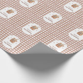 Beary First Birthday Gingham Geschenkpapier (Ecke)