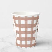 Beary First Birthday Gingham Pappbecher (Links)