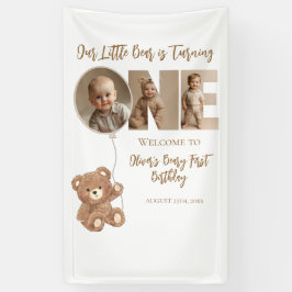 Beary First Birthday Little Bear Foto Banner