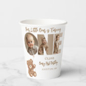 Beary First Birthday Little Bear Foto Pappbecher (Rückseite)