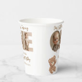 Beary First Birthday Little Bear Foto Pappbecher (Rechts)