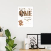 Beary First Birthday Little Bear Foto Willkommen Poster (Heimbüro)