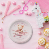 Beary First Birthday Papier-Teller Wasserfarben-Te Pappteller (Party)