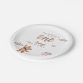 Beary First Birthday Pappteller (Schrägansicht)