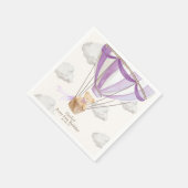 Beary First Birthday Teddy Bear Hot Air Ballon Serviette (Ecke)