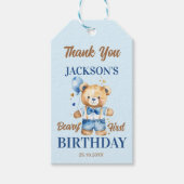 Beary first boys Geburtstag niedliche Teddy Gunst Geschenkanhänger (Vorderseite)