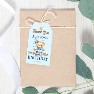 Beary first boys Geburtstag niedliche Teddy Gunst Geschenkanhänger