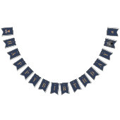 Beary First Navy Plaid Teddy Bear Happy Birthday Wimpelkette (Alle)