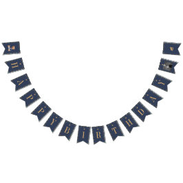 Beary First Navy Plaid Teddy Bear Happy Birthday Wimpelkette