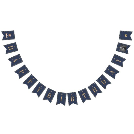 Beary First Navy Plaid Teddy Bear Happy Birthday Wimpelkette (Alle)