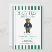 Beary First Par-Tee Golf 1st Birthday Einladung (Vorderseite)