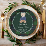 Beary first tedbear green kariert Geburtstagsparty Pappteller<br><div class="desc">Vor dem ersten Geburtstag Party Serviette blauen Smaragdgrün karierten Vintagen Polotddy Geburtstag Geburtstag Party personalisiert Papier Teller,  Teddy Bären Party elegante mit Monogramm Papier-Teller,  niedlich Teddy gebären Geburtstag gedruckte Teller,  einfache moderne Jungen Geburtstagsparty personalisiert Namensdekor,  Geburtstagsartikel Tellers Geburtstag,  klassische Teddy Bären Geburtstagsparty kariert personalisiert</div>