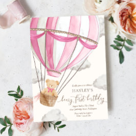 Beary First Teddy Bear Hot Air Ballon Birthday Einladung