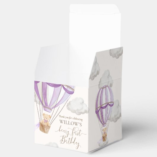 Beary First Teddy Bear Hot Air Ballon Birthday Geschenkschachtel (Geöffnet)