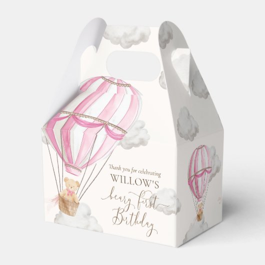 Beary First Teddy Bear Hot Air Ballon Birthday Geschenkschachtel (Rückseite)
