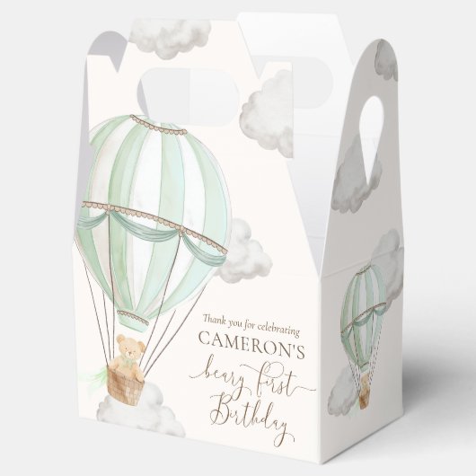 Beary First Teddy Bear Hot Air Ballon Birthday Geschenkschachtel (Geöffnet)