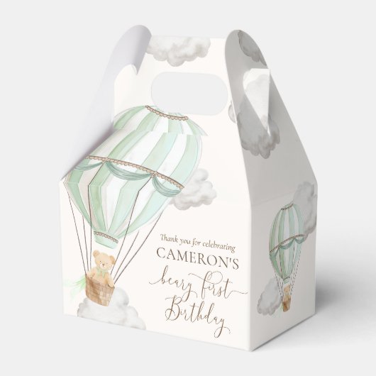 Beary First Teddy Bear Hot Air Ballon Birthday Geschenkschachtel (Vorderseite)