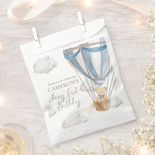 Beary First Teddy Bear Hot Air Ballon Birthday Geschenktütchen (Ausgeschnitten)