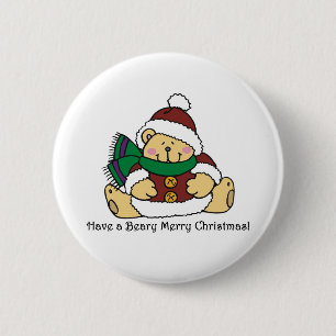 Beary frohe Weihnachten Button