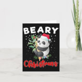 Beary Frohe Weihnachten für Panda Bären Liebhaber Karte (Vorderseite)
