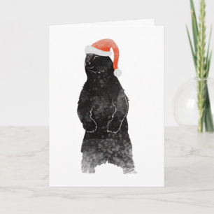 Beary Frohe Weihnachten Wasserfarbe