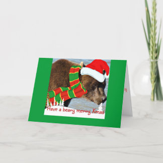 Beary fröhliche Sankt Bärn-Feiertags-Gruß-Karte Feiertagskarte