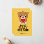 Beary Good Friend Kids Valentine Card Mitteilungskarte (Vorderseite/Rückseite Beispiel)