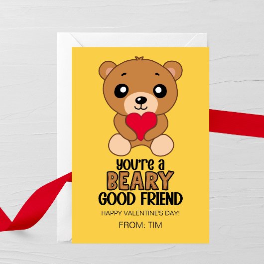 Beary Good Friend Kids Valentine Card Mitteilungskarte