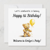 Beary Happy 1. Geburtstag Party, Einladung (Vorderseite)