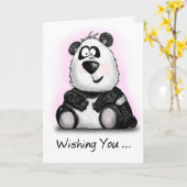 Beary Happy Birthday Cartoon Panda Card Karte (Gelbe Blume)
