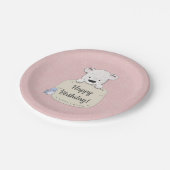 Beary Happy Birthday Paper Plate Pappteller (Schrägansicht)
