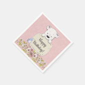 Beary Happy Birthday Serviette (Ecke)