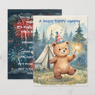 Beary Happy Camper Digital-Download-Einladung Einladung