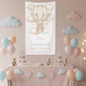 Beary Hot Air Balloon 1st Birthday Welcome Poster